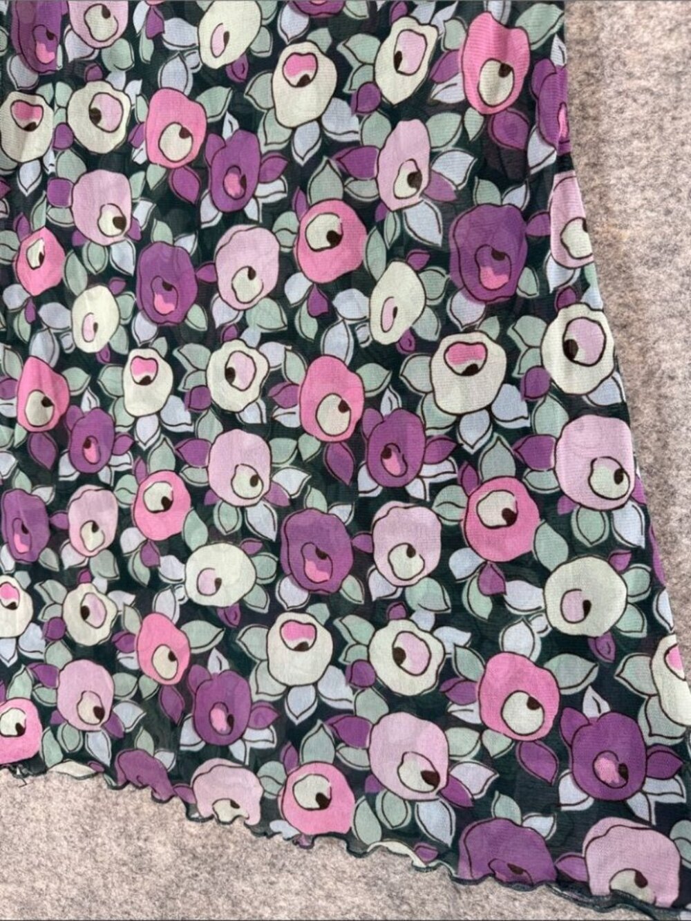 Y2K Floral Print Chemise Slip Tunic Dress Purple Small Cottagecore Festival - Picture 4 of 13